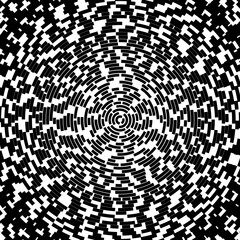 Radial stroke pattern. Abstract line circles, design elements. Vector illustration with editable strokes. Black and white,
