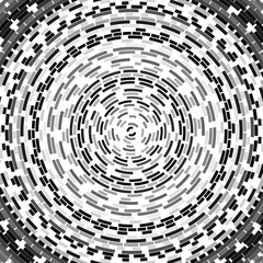 Radial stroke pattern. Abstract line circles, design elements. Vector illustration with editable strokes. Black and white,