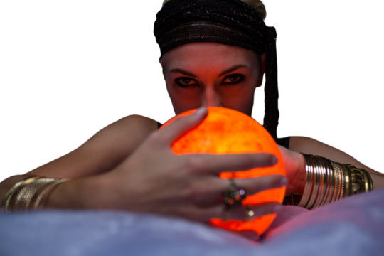 Fortune teller forecasting the future