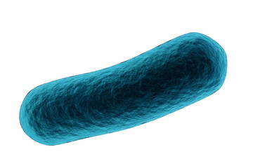 Blue bacteria against white background - obrazy, fototapety, plakaty