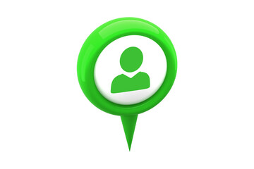 Digital composite image of green pedestrian sign