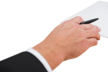 Cropped hand holding pen 