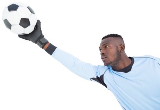 Goalkeeper stopping the ball