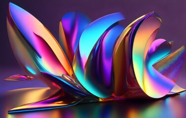a colorful abstract sculpture on a table - Generative AI