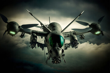 aircraft in flight, future military jet aircraft tracing the sky, the seventh sky expedition, Generative AI