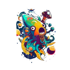 Obraz premium hungry SQUID KIDS T SHIRT URBAN READY FOR PRINT