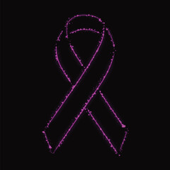 Ribbon silhouette of lights