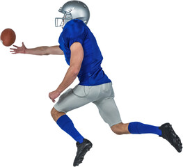 Naklejka premium American football player trying to catch the ball