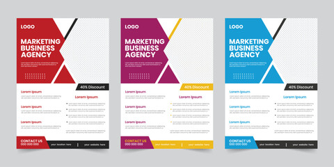 Marketing agency simple latest white,red,black flyer design, Clean best service variation package flier layout