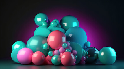 3d render, abstract festive background. Generative Ai