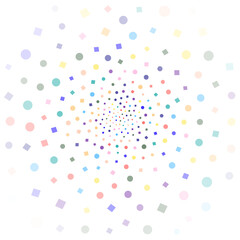 Festival seamless pattern with confetti. Repeating background, vector illustration with different shapes