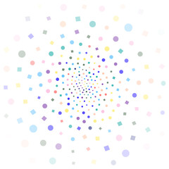 Festival seamless pattern with confetti. Repeating background, vector illustration with different shapes