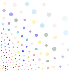 Festival seamless pattern with confetti. Repeating background, vector illustration with different shapes