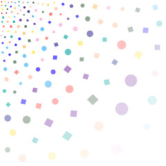 Festival seamless pattern with confetti. Repeating background, vector illustration with different shapes