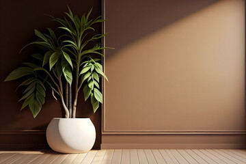 Fototapeta na wymiar Scandinavian Style Interior Illustration - Minimalist Living Space with Natural Light (Generative AI)