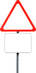 Road sign with blank placard