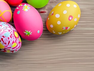Easter Eggs on wood table