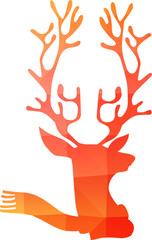 orange graphic of reindeer head