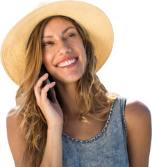 Woman calling from a mobile phone 