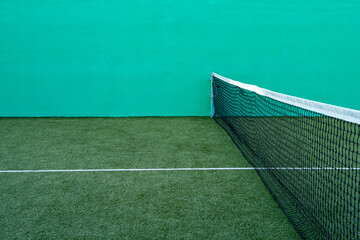 View of a green tennis court