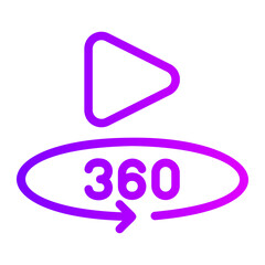 360 video gradient icon