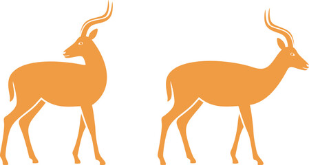 Antelope logo. Isolated antelope on white background