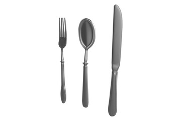 Digital image of fork with table knife and spoon