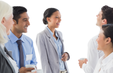 Business people chatting and drinking coffee