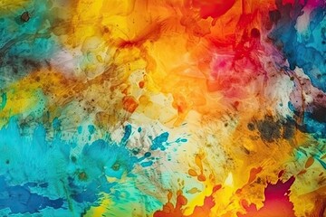 abstract painting with vibrant colors and heavy texture. Generative AI