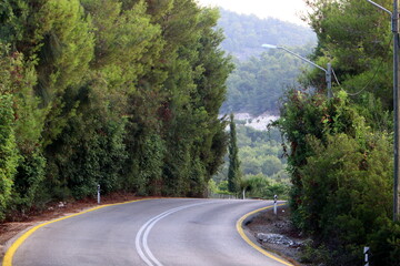 Road in the mountains in northern Israel.