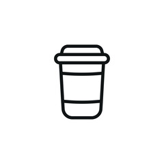coffee cup icon, line sign