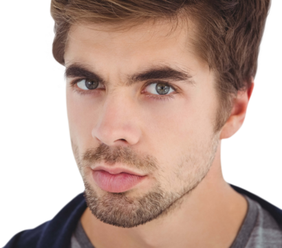 Close-up portrait of serious man