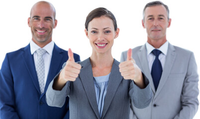 Business colleagues smiling at camera