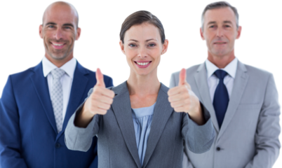 Business colleagues smiling at camera