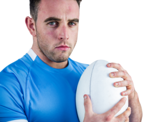 Rugby player looking at camera