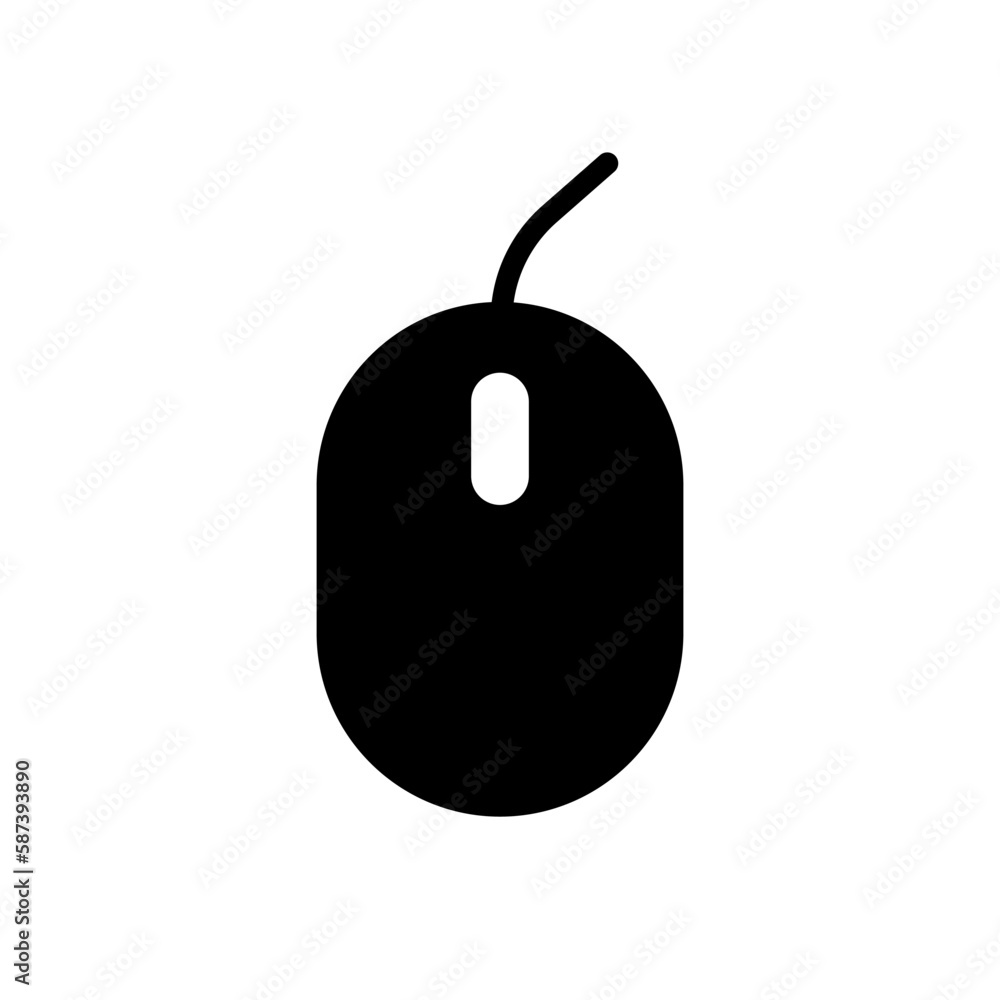 Poster simple computer mouse silhouette icon. vector.