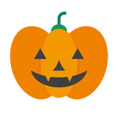 Laughing Halloween pumpkin icon. Vector.