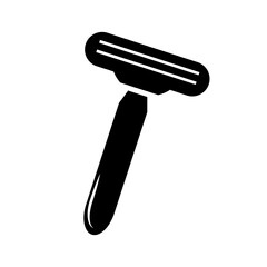 Disposable razor blade silhouette icon. Vector.