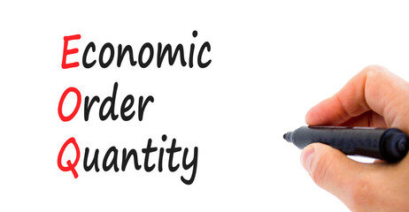 EOQ economic order quantity symbol. Concept words EOQ economic order quantity on paper on a...