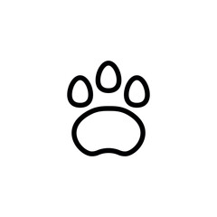 dog paw line icon, pet