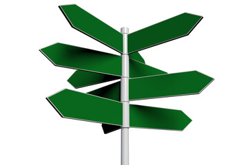 Green signpost