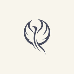 abstract luxury phoenix logo vector