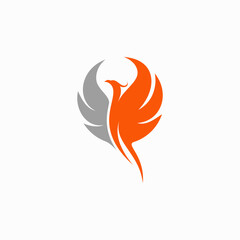 abstract luxury phoenix logo vector