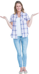 Pretty hipster presenting her hands 