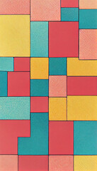 Minimalist colorful 2D brick wall with Generative AI technology