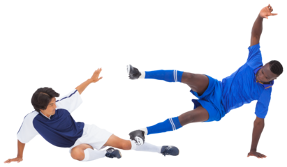 Players tackling each other for football