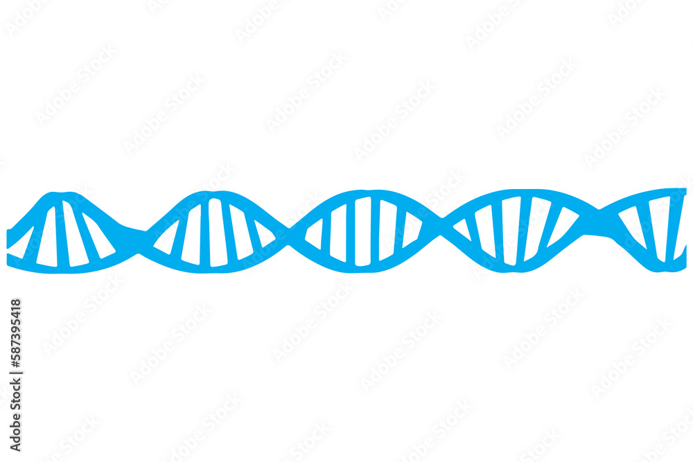 Sticker digitally generated image of blue dna