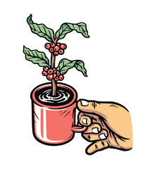 hand holding a cup of coffee