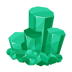 宝石の原石のイラスト_エメラルド