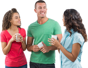 Team during break time in office cafeteria